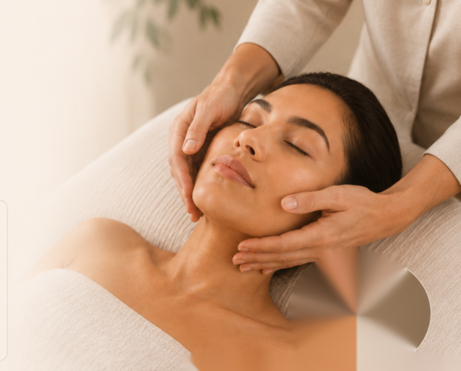 Sculptural buccal face massage during a FaceUp Method session at Beauty & Wellness Med Spa, Markham