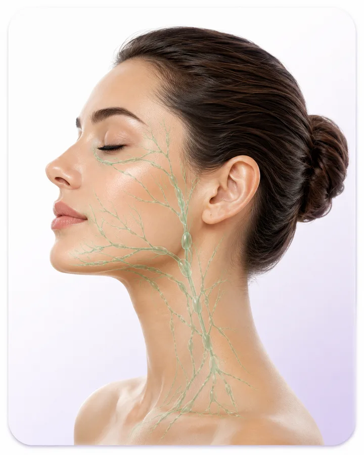 The lymphatic vessel network across the face and neck