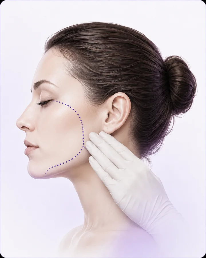 Gloved assessment of the jaw before buccal release of the pterygoids