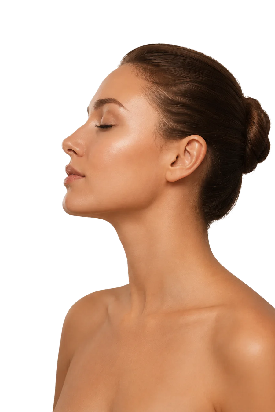Side profile showing FaceUp facial contour and lift