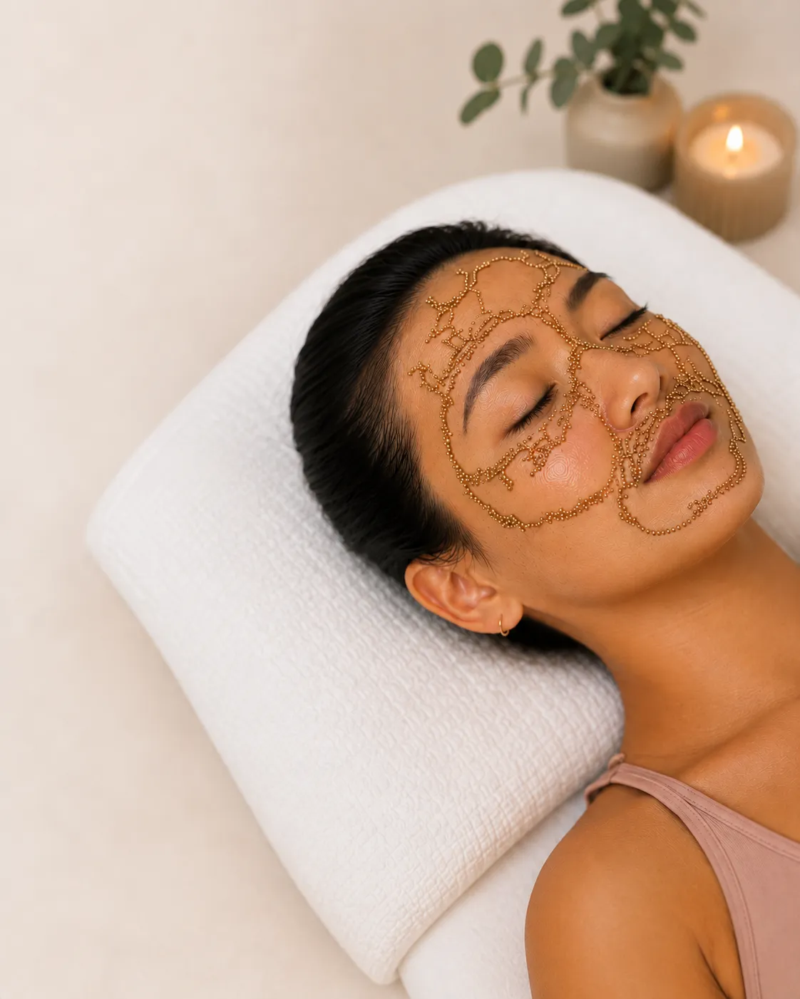 Qi Beauty magnetic energy facial with gold-plated tools at Beauty & Wellness Clinic, Markham